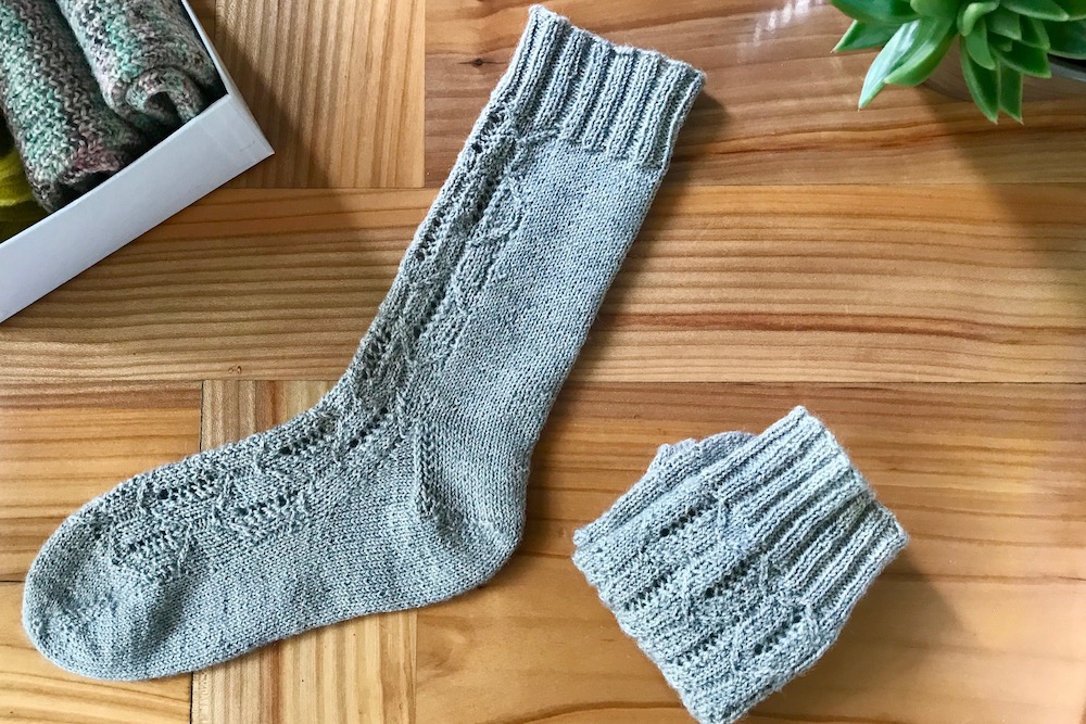 Flatlay of Morningside lace socks.